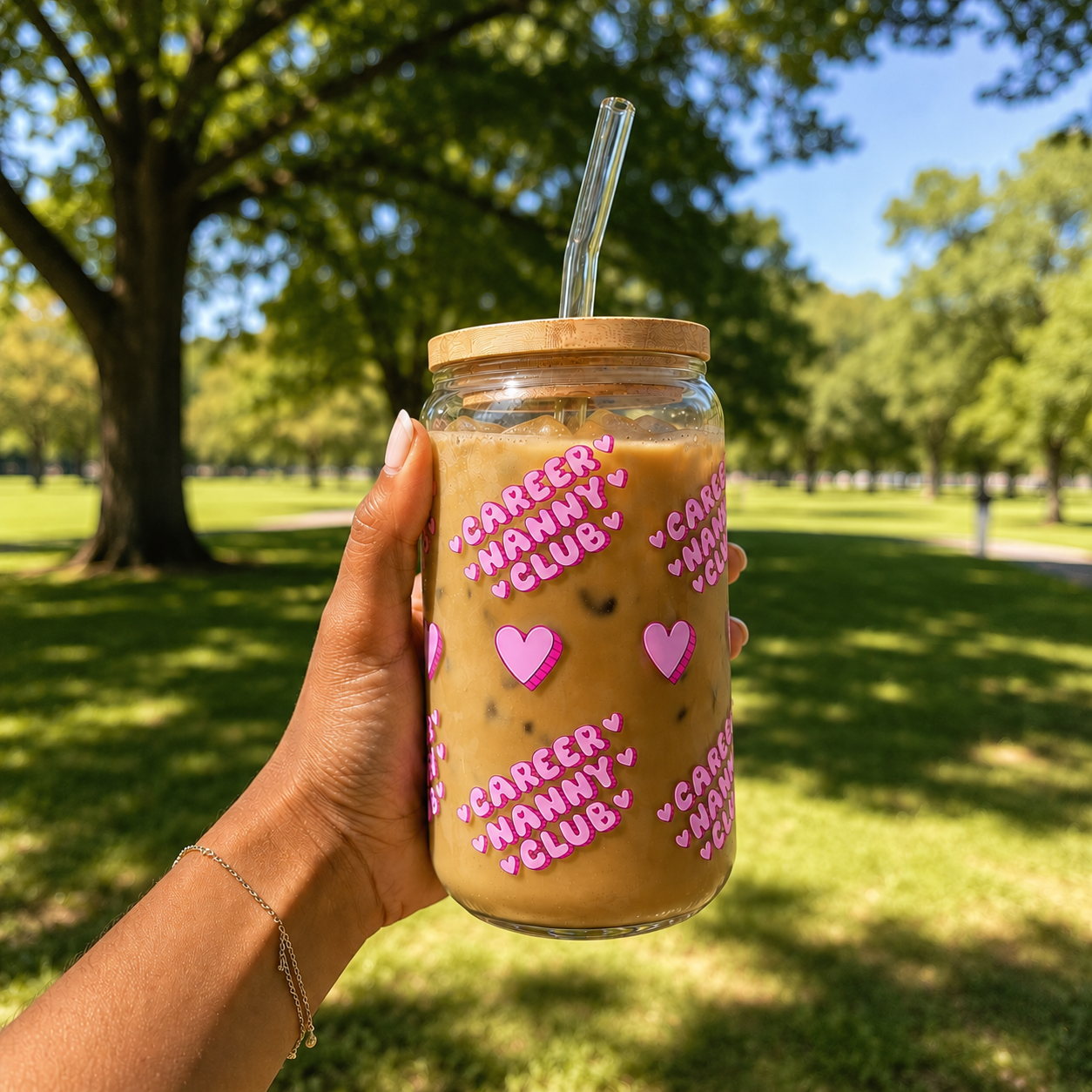 Career Nanny Club Glass Tumbler